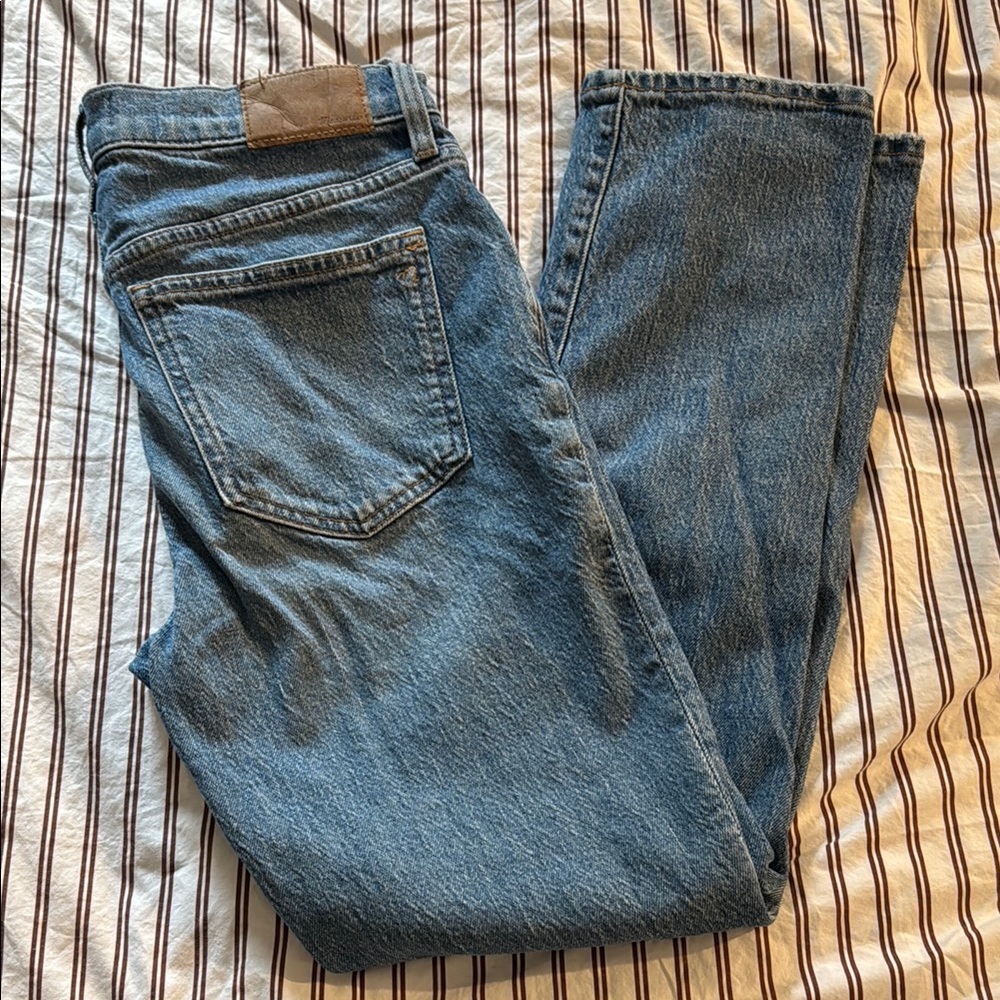 Madewell Blue Straight Leg Jeans with Classic Denim Texture